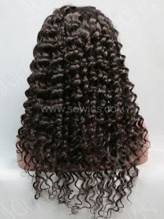 180% Density 13*4 Lace Frontal Wigs Deep Wave Virgin Human Hair Natural Color
