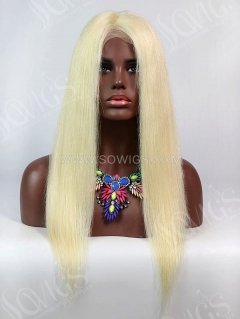 613# Blonde Color 180% Density 13*4 Lace Frontal Wigs Virgin Human Hair