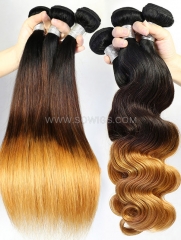 1 Bundle T1B/4-27 Ombre Color Human Hair Extension Double Welf