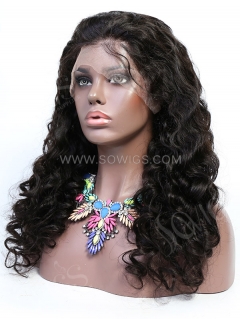 130% Density 13*4 Lace Frontal Wigs Loose Wave Virgin Human Hair Natural Color